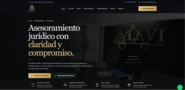 Sitio web del Estudio Jurídico Fontana Levi desarrollado por WebStoreAR