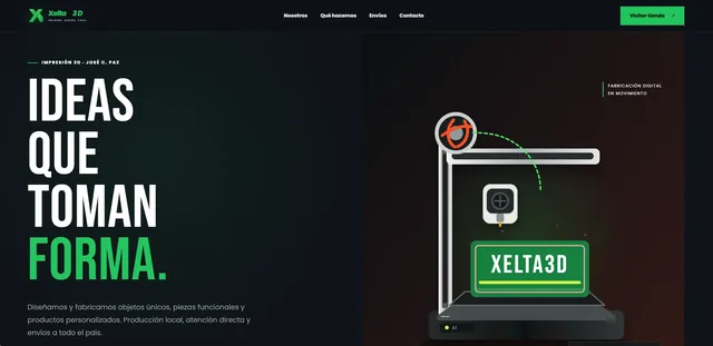 Sitio web de Xelta3D desarrollado por WebStoreAR